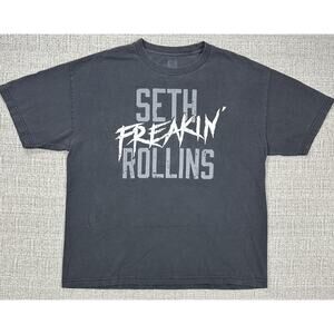 WWE Seth Rollins Shirt Mens XL Black Freakin Wrestling Tee WWE Authentic Fader
